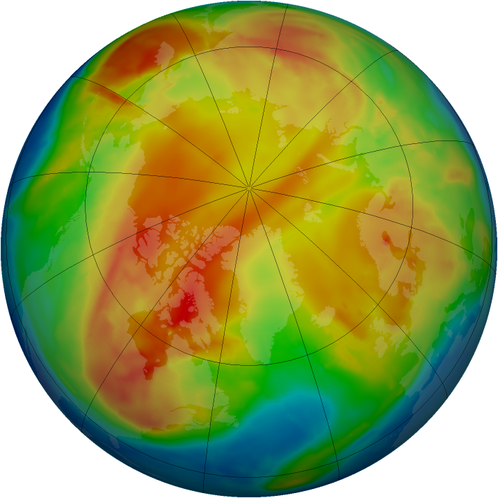 Arctic ozone map for 01 February 2013